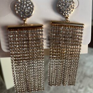 Elegant Gold and Silver Tassel Earrings